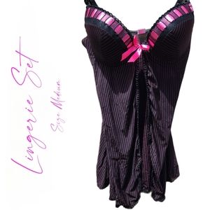 Black & Pink Lingerie Set